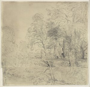 Cowdray Castle, zwischen Bäumen gesehen von John Constable