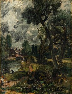 Flatford Mill von der Brücke, um 1814-17 von John Constable
