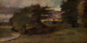 Landschaft mit Hütten