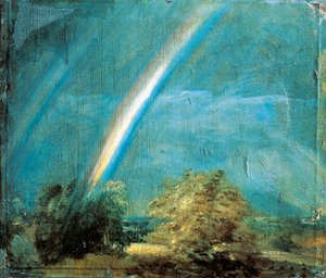 Landschaft mit einem doppelten Regenbogen