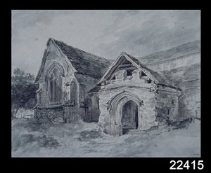 Vorhalle und Querschiff einer Kirche, um 1850-11 von John Constable