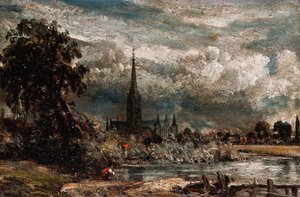 Kathedrale von Salisbury von der Long Bridge bei der Fisherton-Mühle von John Constable
