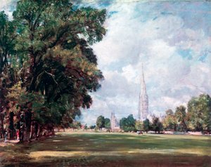 Kathedrale von Salisbury von Lower Marsh Close, 1820