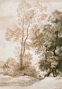 Bäume und Hirsche, nach Claude