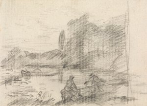 Zwei Figuren an einem Fluss von John Constable