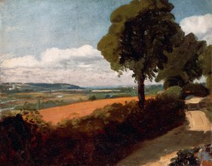 Blick von einer Straße nach East Bergholt von John Constable
