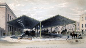 Ankunfts- und Abfahrtshalle, London, 1839 von John Cooke Bourne