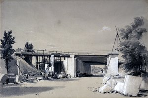 Denbigh Hall Brücke von der Straße, 25. Juni 1837