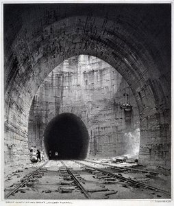 Großer Lüftungsschacht, Kilsby Tunnel, Northamptonshire, 1838 von John Cooke Bourne