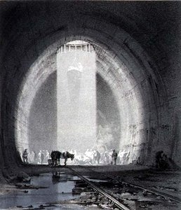 Arbeitsschacht, Kilsby Tunnel, 8. Juli 1837, vom Künstler graviert von John Cooke Bourne