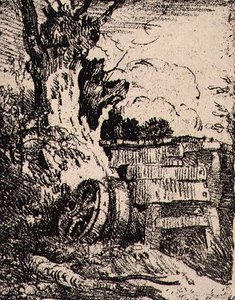 Wagenräder nahe einem Baum, veröffentlicht von J. & W. Freeman von John Crome