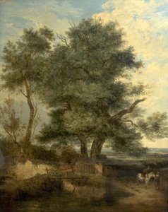 Bäume an einem Bach (Die Weide, ein Reiter und eine Frau auf einer Straße), ca. 1818