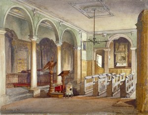 Innenraum der Kapelle im Emanuel Hospital Armenhäuser, Buckingham Gate, Westminster, London von John Crowther