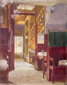 Innenansicht der Treppe im Cock Tavern, Fleet Street, City of London, 1881
