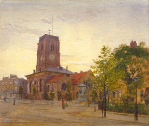 Ansicht der All Saints Church, Chelsea, London, 1880