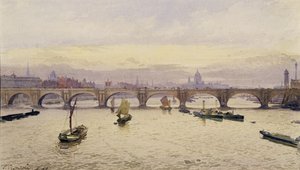 Blick auf die Waterloo-Brücke von der Hungerford-Brücke, 1888