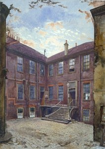 Ansicht eines alten Hauses in der Great Winchester Street, City of London, 1880