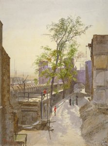 Blick auf Lagerräume vom Cradle Tower, Tower of London, Stepney, London von John Crowther