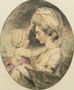 Porträt von Mrs. Hartop und ihrem Kind, 1780 von John Dowman