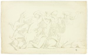 Antikes Basrelief mit Schlacht der Amazonen von John Downman