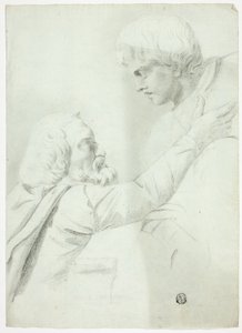 Bärtiger Mann und Junge (vom Basrelief) von John Downman