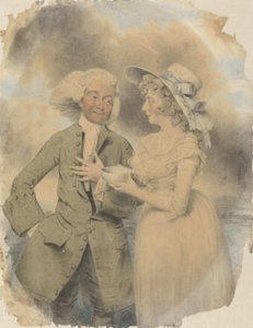 John Edwin und Mrs. Wells als Lingo und Cowslip in The Agreeable Surprise, 1787