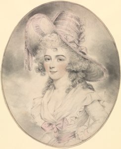 Porträt einer Dame, nach links gewandt von John Downman