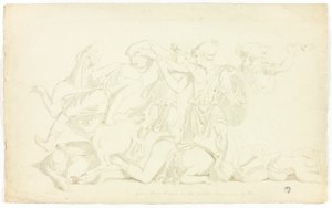 Antikes Basrelief mit Schlacht der Amazonen von John Downman