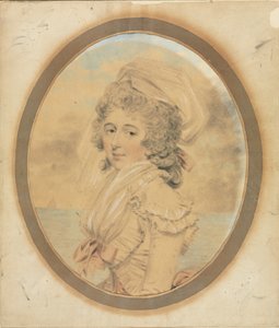 Junge Dame mit rosa Schleife am Mieder, 1792 von John Downman
