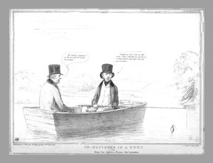 Ungeduld in einem Kahn oder Otium Cum dignitate - Gegenüber - die Krönung, 1838 von John Doyle