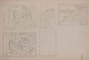 Ohne Titel [Nackte Figuren in einer Landschaft] von John Duncan