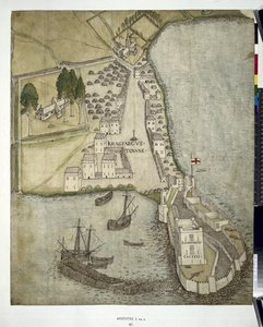 Cotton MSS Augustus I ii 41 Plan von Carrickfergus (Co. Antrim) 1612 von John Dunstall
