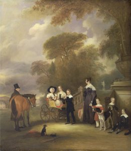 Der Reverend und Mrs. Henry Palmer mit ihren sechs jüngeren Kindern in Withcote Hall, in der Nähe von Oakham, Leicestershire von John E. Ferneley