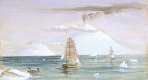 Beaufort Island und Mount Erebus. Entdeckt am 28. Januar 1841 von John Edward Davis