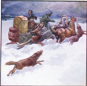 Mein Begleiter steckte kühl einen seiner Arme in das Maul eines Wolfes von John Edwin Noble