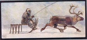 Rentier und Schlitten, Illustration aus 