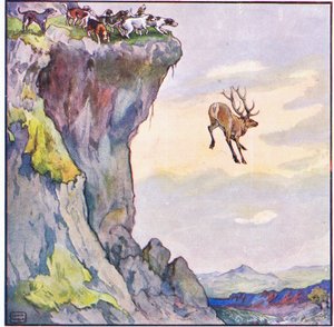 Der Bock stürzte in den Abgrund darunter von John Edwin Noble