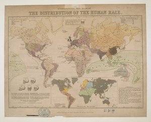 Ethnographische Karte, die Verteilung der Menschheit zeigend
