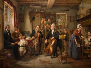 Eine Philharmonische Probe in einem Bauernhaus, 1860