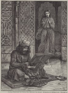 Zobeide entdeckt den jungen Mann, der den Koran rezitiert (Stich) von John Everett (after) Millais