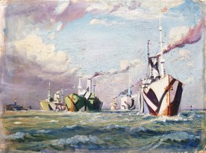 Ein Cunarder (Dampfschiff), ca. 1918 von John Everett