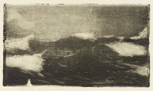 Meereslandschaft - grau-schwarze Wellen 1, 20. Jahrhundert von John Everett