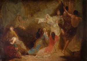 Elgiva auf Befehl von Erzbischof Odo ergriffen, 1847 von John Everett Millais