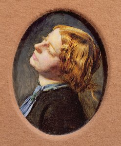 Kopf von Mariana, Studie für Mariana in der Grabenburg von John Everett Millais