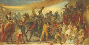 Ritter bereiten sich auf ein Turnier vor