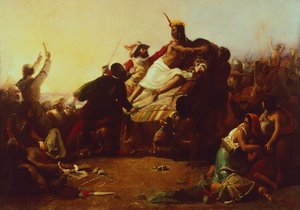 Pizarro ergreift den Inka von Peru, von John Everett Millais von John Everett Millais