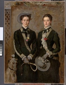 Die Zwillinge, Porträt von Kate Edith und Grace Maud Hoare, 1876 von John Everett Millais
