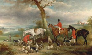 Thomas Wilkinson mit den Hurworth Foxhounds