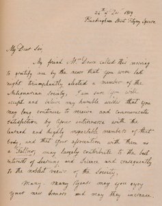 Ein Brief von John Flaxman, 24. Dezember 1819
