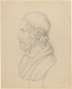 Klassische Porträtbüste eines bärtigen Mannes von John Flaxman